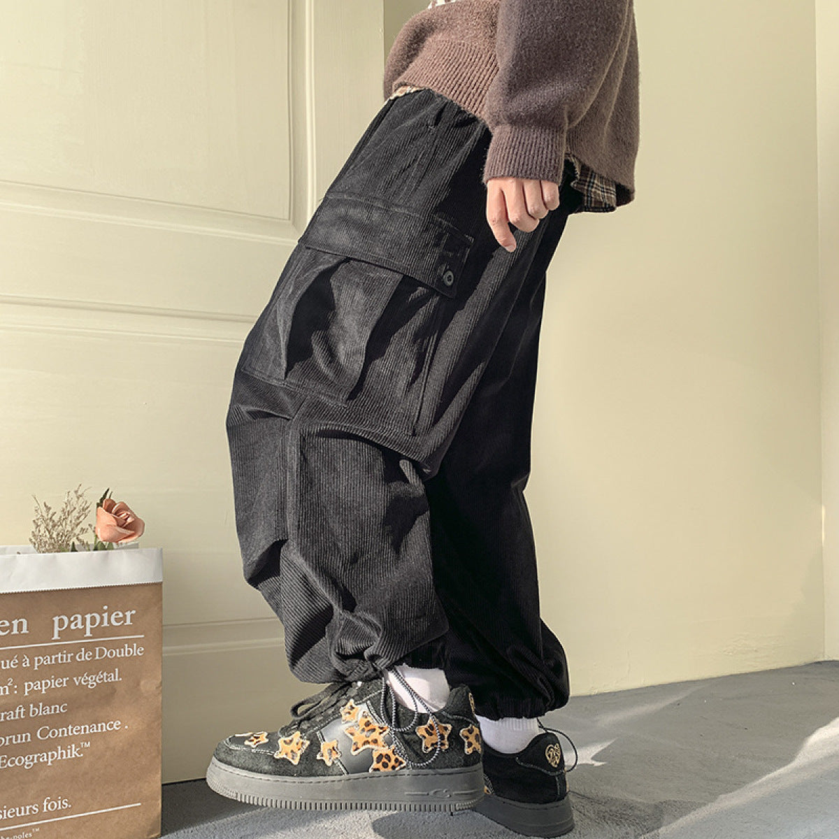 Corduroy Cargo Baggy Broek - Stijlvol en Functioneel voor Avonturiers