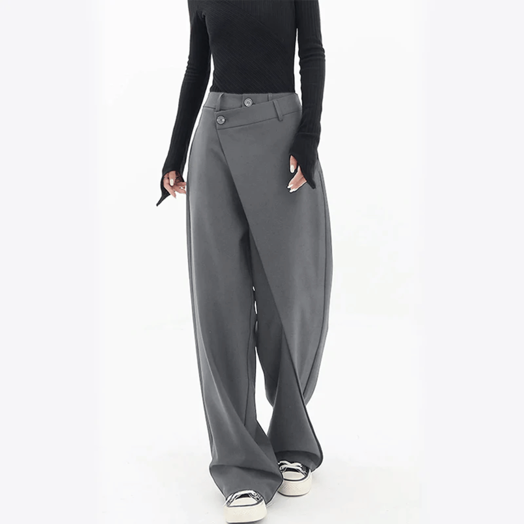 Paloma Wide-Leg Broek | Asymmetrisch & Luxe Wijde Pijpen van Isabella Vionnet