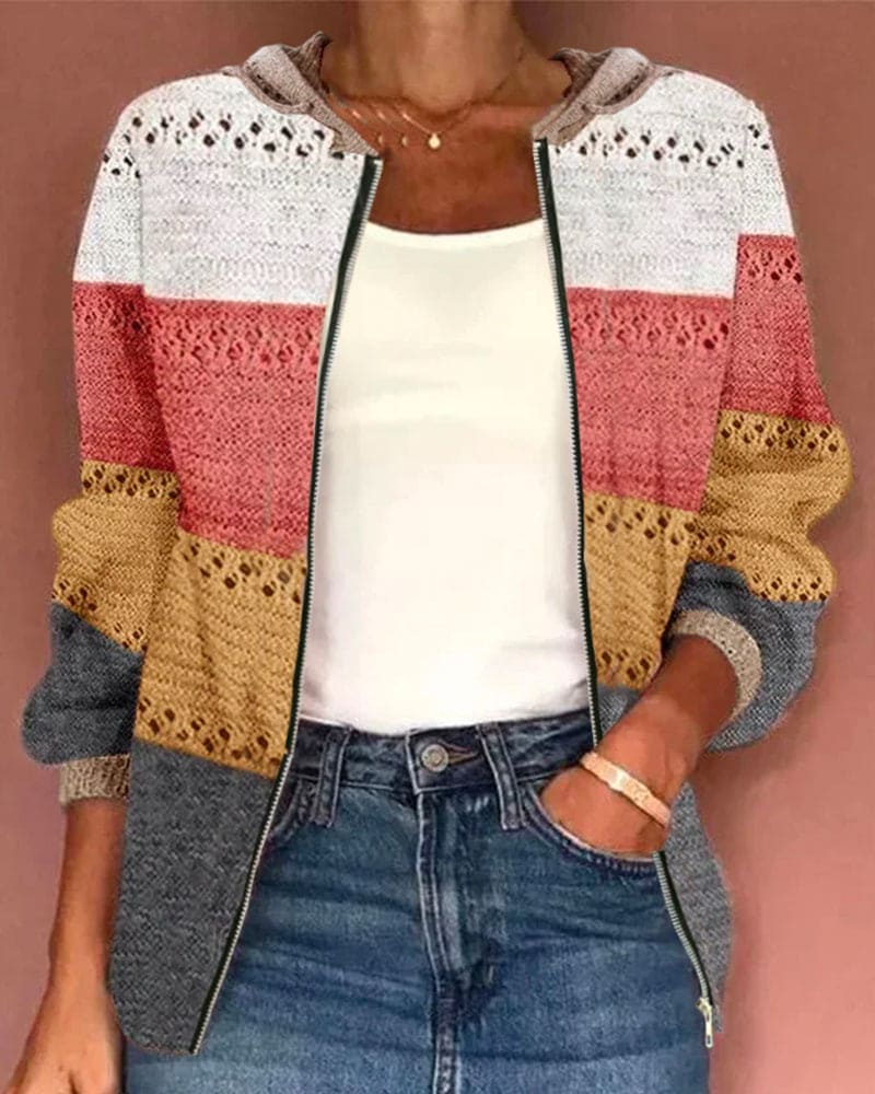 Mubilux Cardigan Color Block para Mujer | Diseño Moderno y Confortable 1