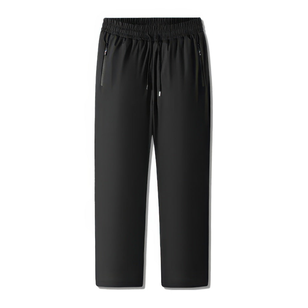 Mubilux Winddicht Warm Fleece Joggingbroek voor Heren met Ritszakken