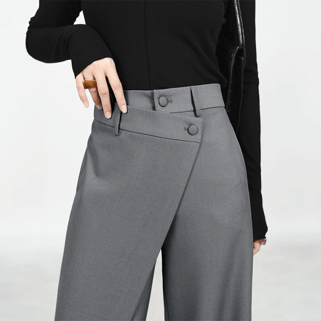 Paloma Wide-Leg Broek | Asymmetrisch & Luxe Wijde Pijpen van Isabella Vionnet