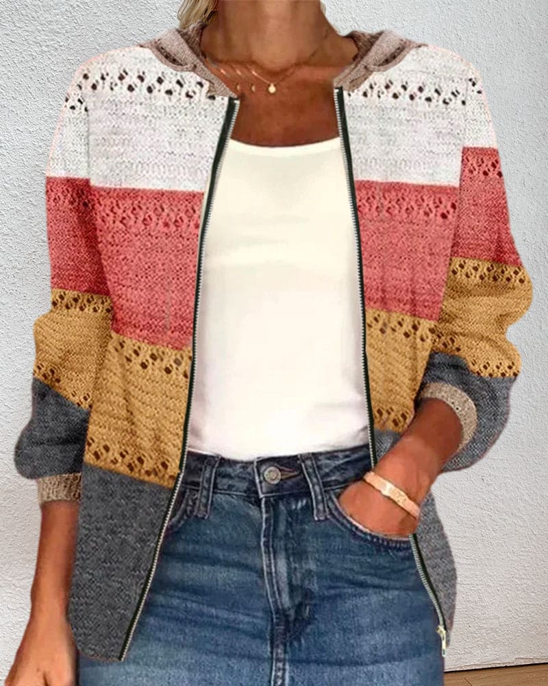 Mubilux Cardigan Color Block para Mujer | Diseño Moderno y Confortable 2