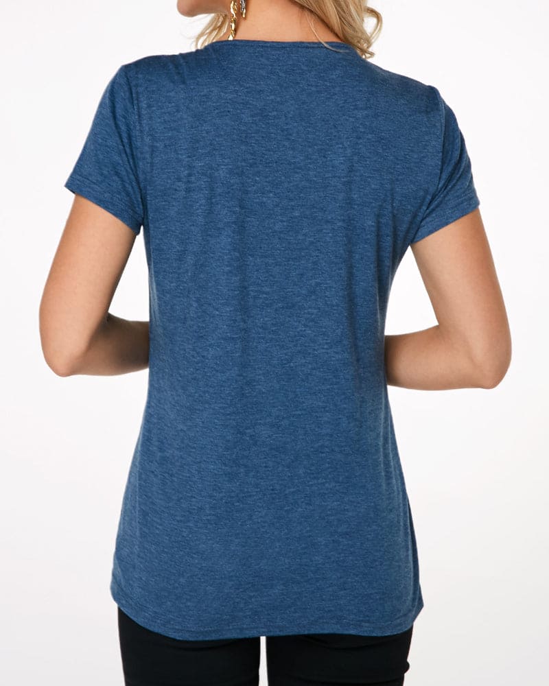 Blouse Mubilux avec boutons, col rond et manches courtes