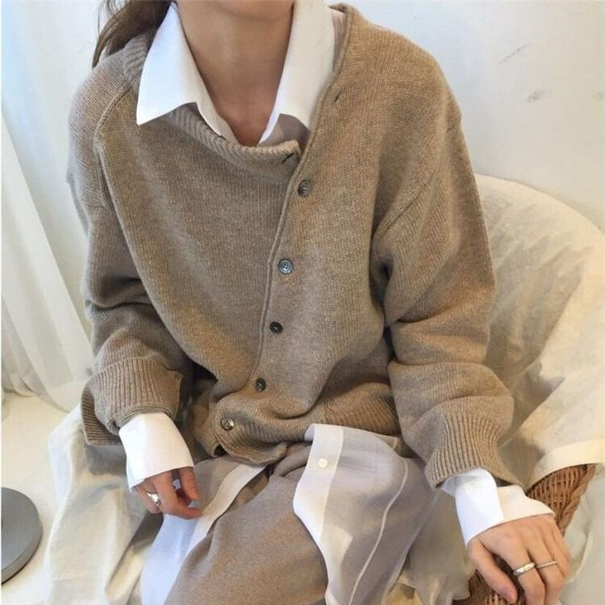 PureSoft – Gilet en cachemire avec fermeture ludique à boutons