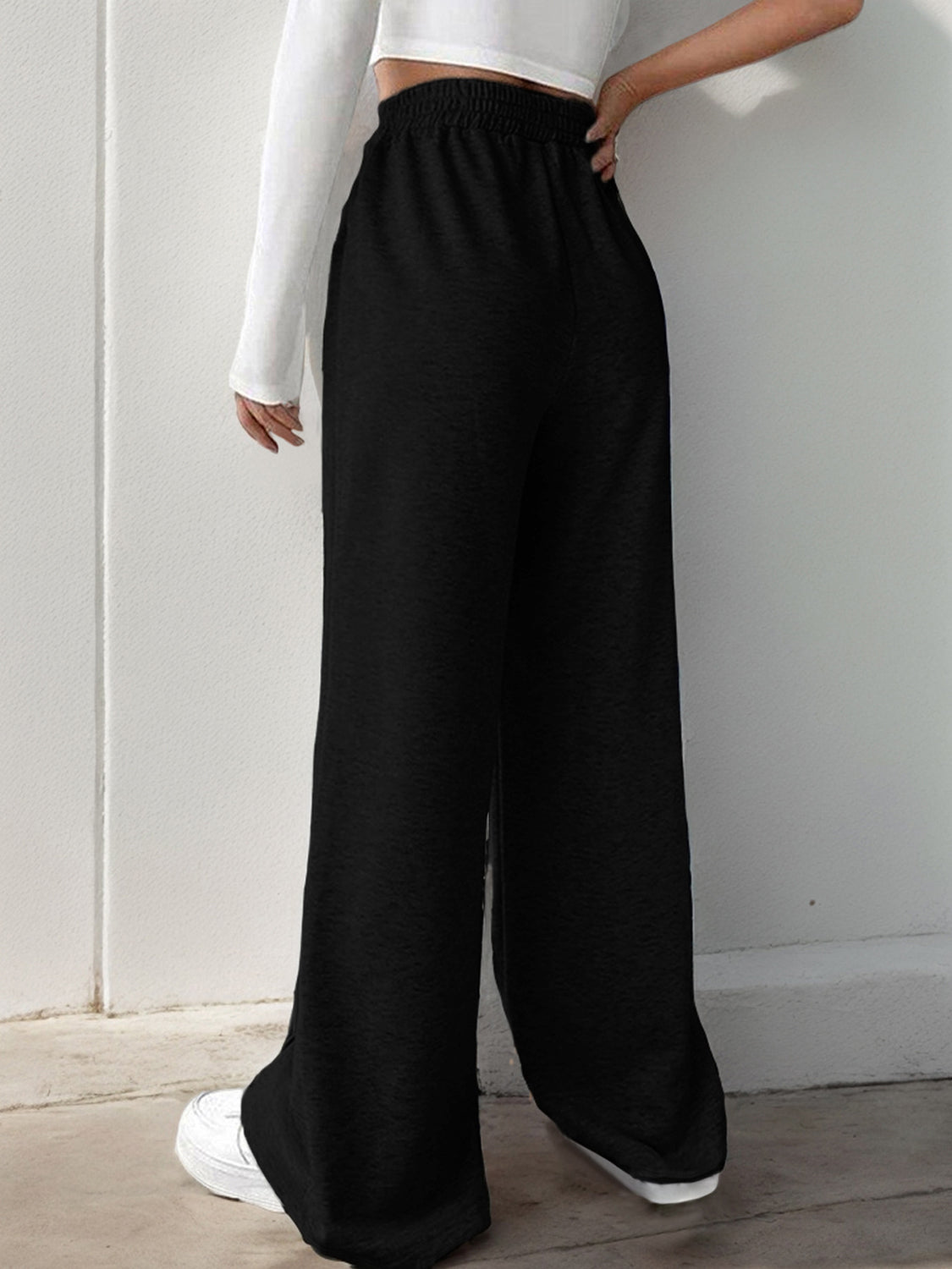 Elastische Taille Wijde Broek met Pockets - Comfort en Stijl