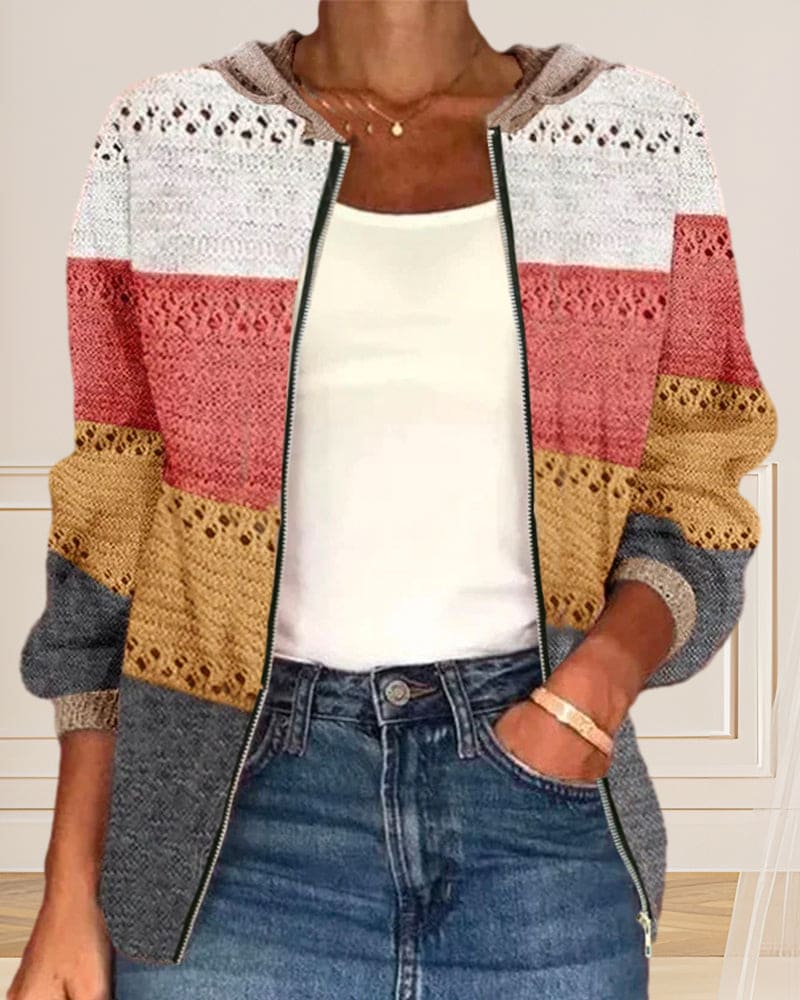 Mubilux Cardigan Color Block para Mujer | Diseño Moderno y Confortable 3