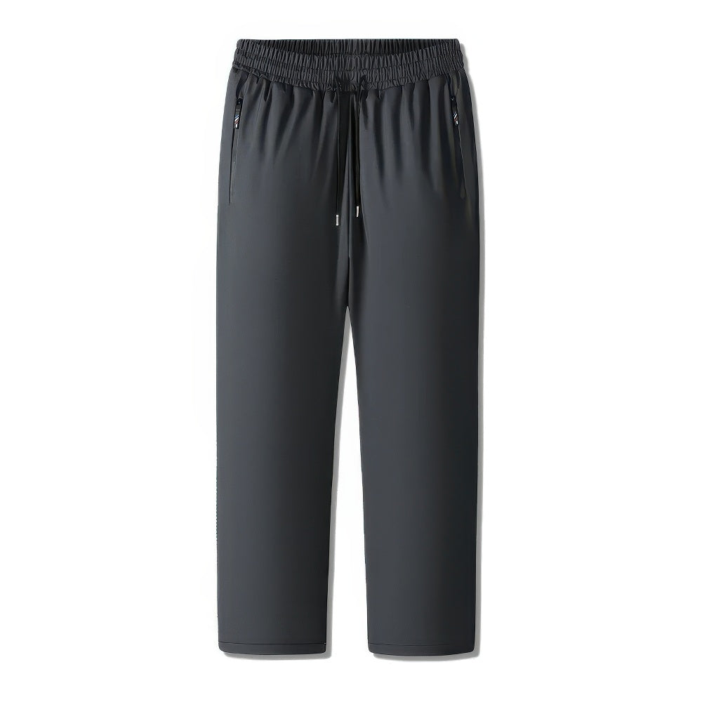 Mubilux Winddicht Warm Fleece Joggingbroek voor Heren met Ritszakken