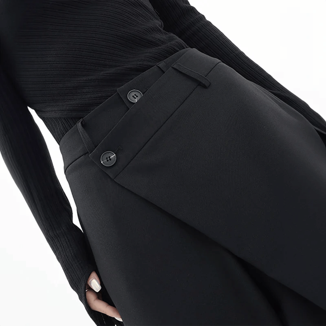 Paloma Wide-Leg Broek | Asymmetrisch & Luxe Wijde Pijpen van Isabella Vionnet