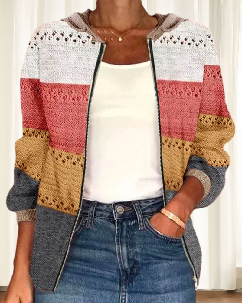 Mubilux Cardigan Color Block para Mujer | Diseño Moderno y Confortable 4