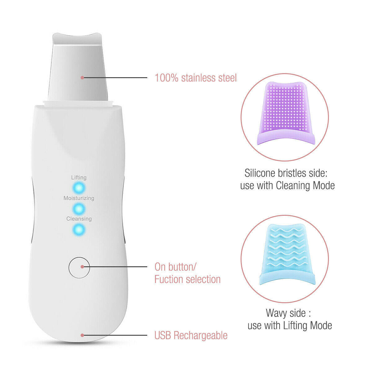 Mubilux Ultrasone Nettoyeur de Peau Machine de Nettoyage Profond du Visage