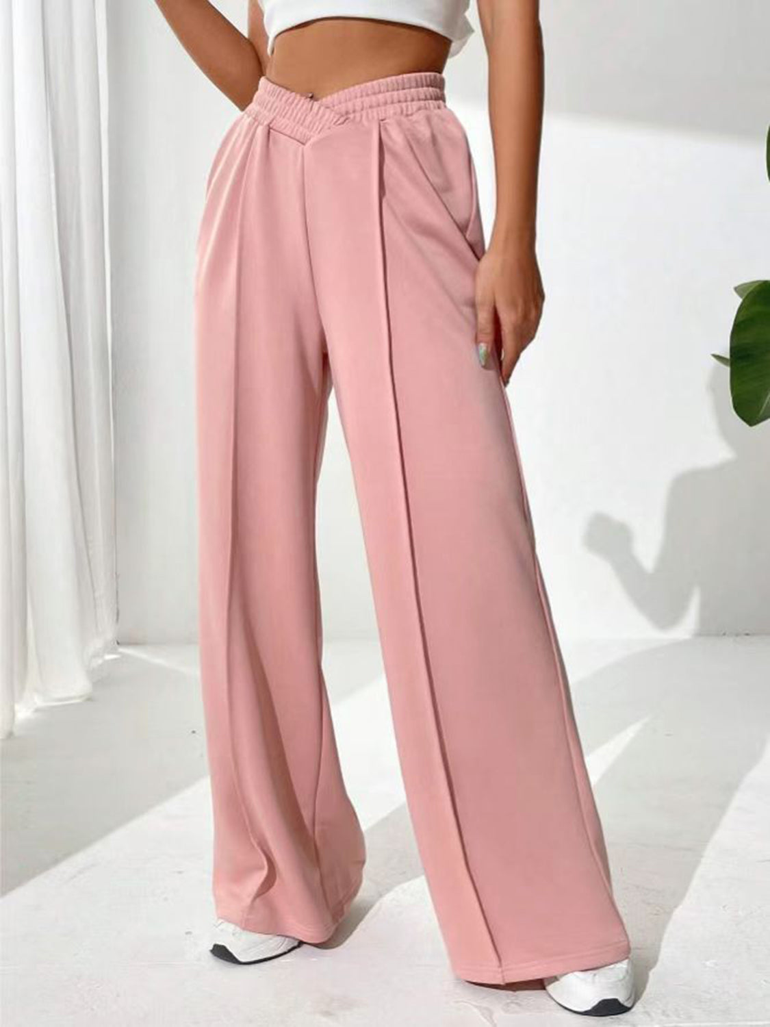 Elastische Taille Wijde Broek met Pockets - Comfort en Stijl