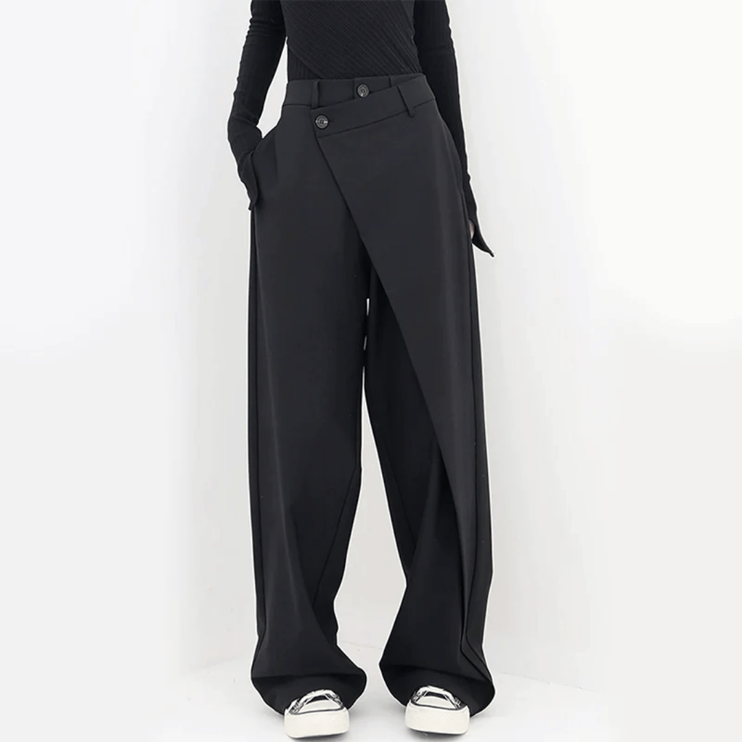 Paloma Wide-Leg Broek | Asymmetrisch & Luxe Wijde Pijpen van Isabella Vionnet