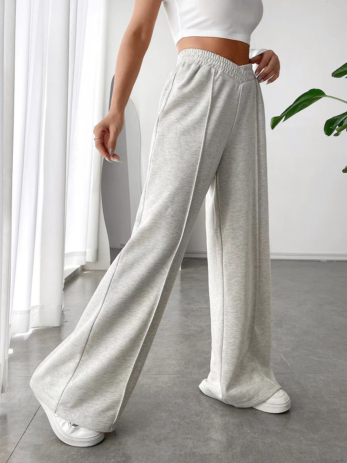 Elastische Taille Wijde Broek met Pockets - Comfort en Stijl