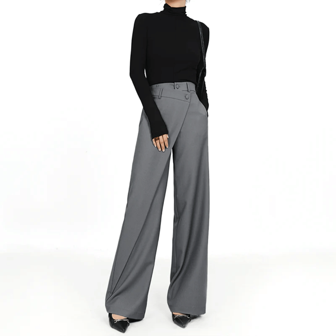 Paloma Wide-Leg Broek | Asymmetrisch & Luxe Wijde Pijpen van Isabella Vionnet