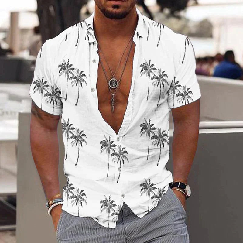 Joshua – Chemise Homme en Lin à Manches Courtes Respirante et Légère