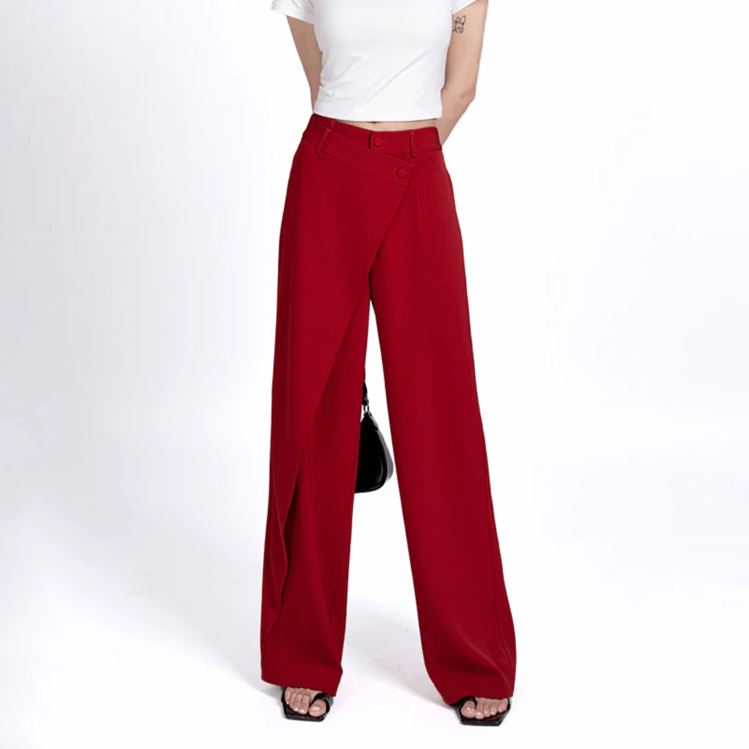 Paloma Wide-Leg Broek | Asymmetrisch & Luxe Wijde Pijpen van Isabella Vionnet