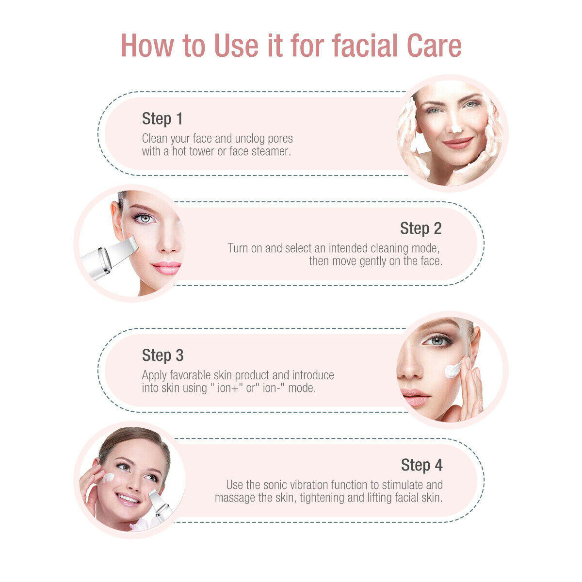 Mubilux Ultrasone Nettoyeur de Peau Machine de Nettoyage Profond du Visage