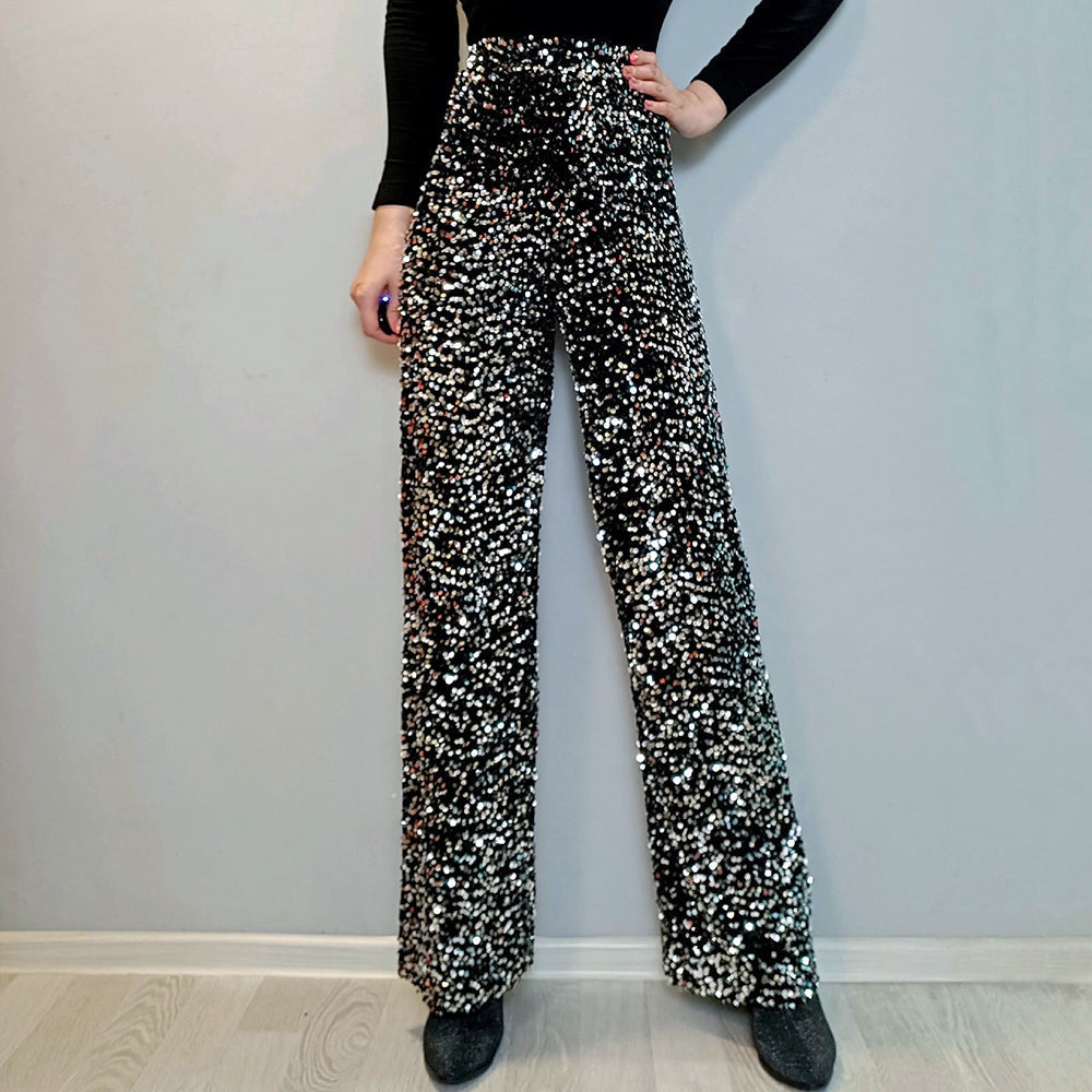 Tanya Broek | Losse Glitter Broek voor Glamoureuze en Comfortabele Looks