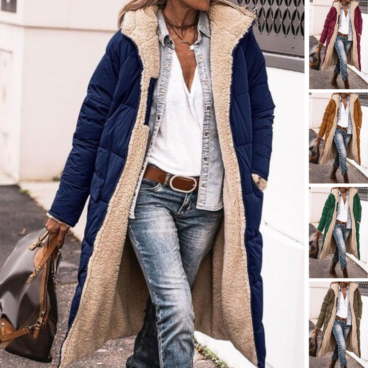 Mubilux Dorine | Long manteau d'hiver confortable réversible