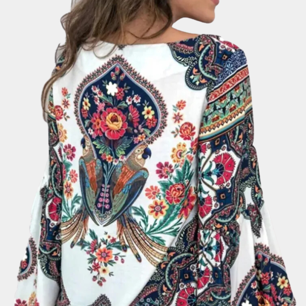 Blouse Isalina Boho – Aérée, Élégante & Avec des Motifs Uniques