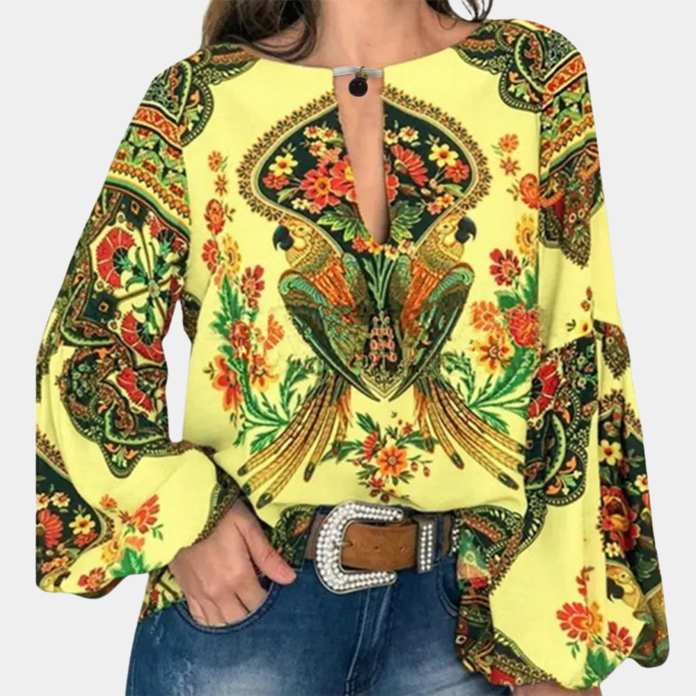Blouse Isalina Boho – Aérée, Élégante & Avec des Motifs Uniques