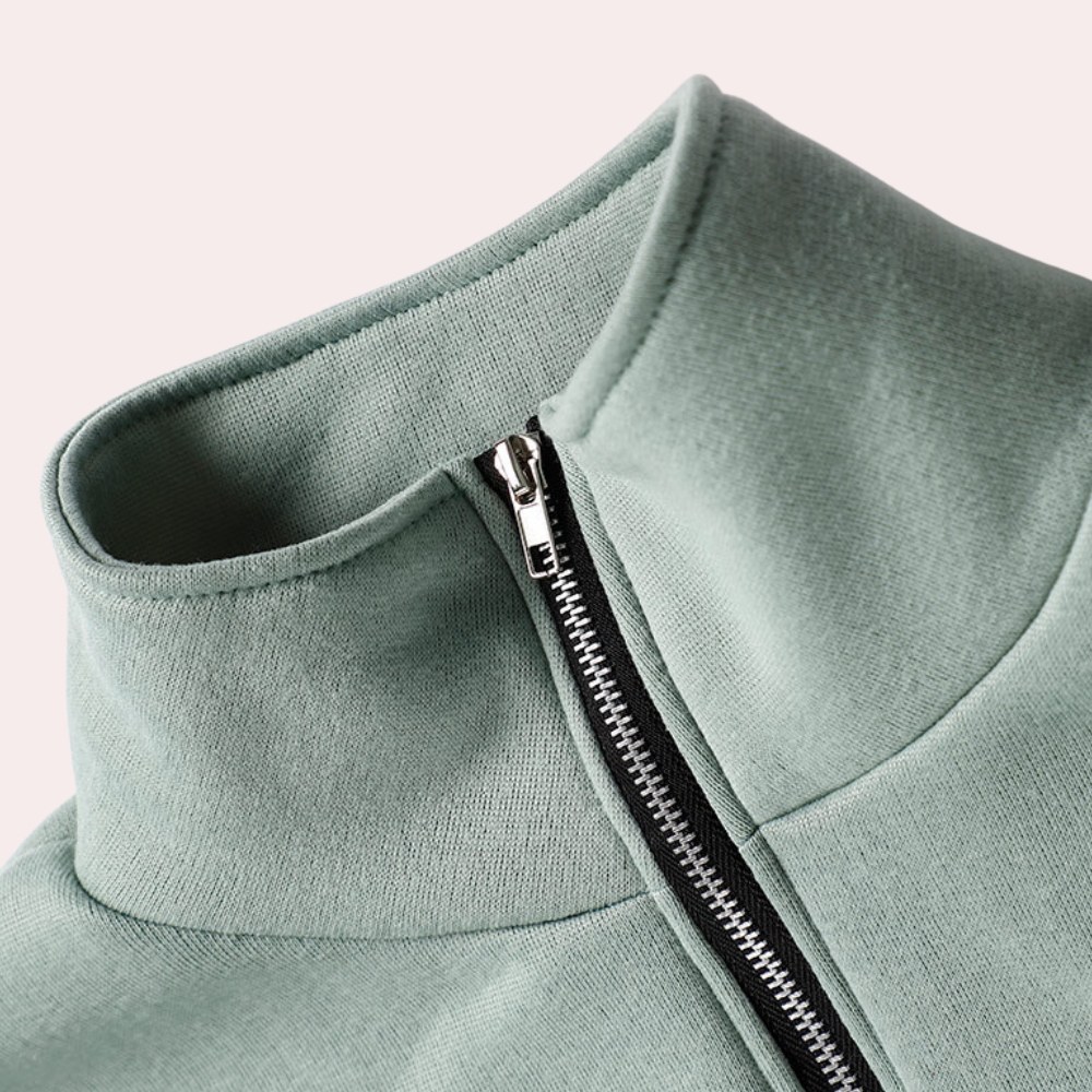 ActiveWear – Ensemble d'entraînement élégant avec pull-over et fermeture éclair pour femmes