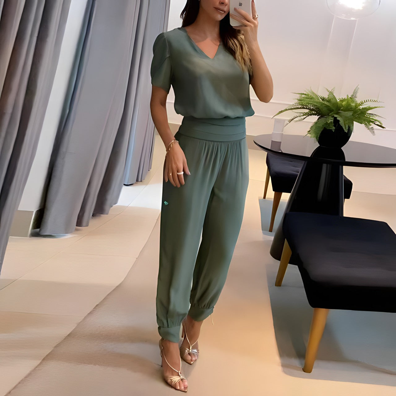Alexandra | Trendy Blouse en Broek Set