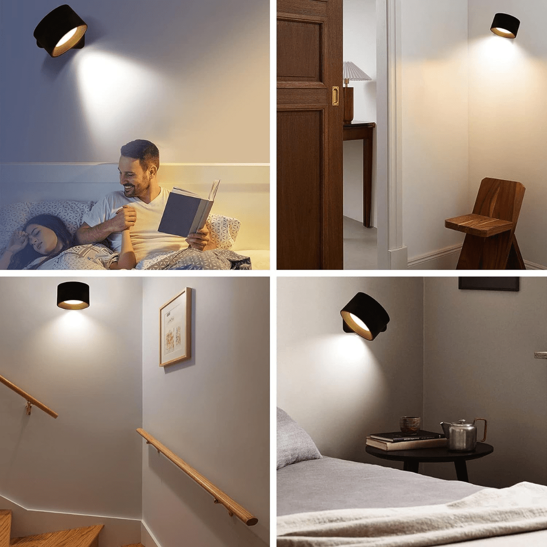 Mubilux Glow360 Draadloze Oplaadbare 360° Wandlamp voor Moeiteloze Sfeerverlichting