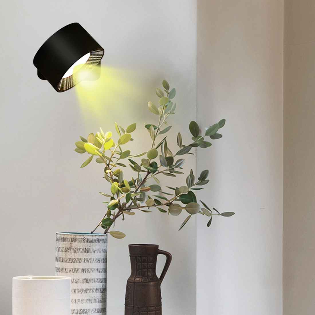 Mubilux Glow360 Draadloze Oplaadbare 360° Wandlamp voor Moeiteloze Sfeerverlichting