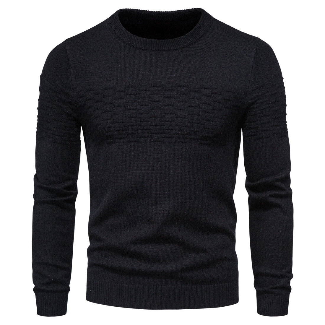 Mubilux Alphine - Herencasual Gebreide Sweater met Getailleerde Manchetten en Slim Fit