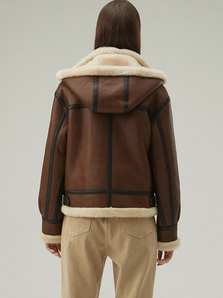Bilma Stijlvolle Leren Jas met Capuchon | Luxe en Comfort voor de Winter