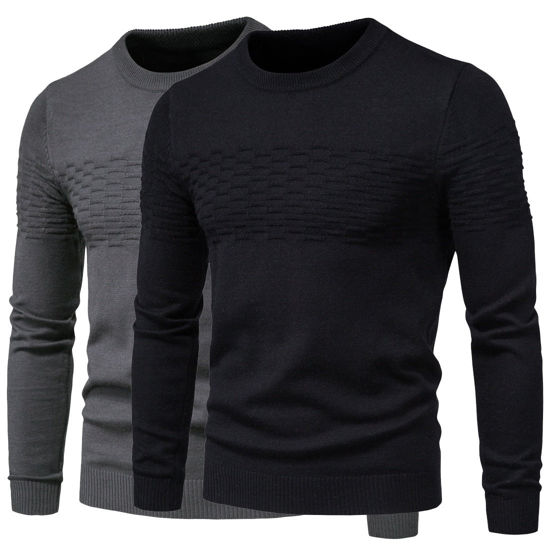 Mubilux Alphine - Herencasual Gebreide Sweater met Getailleerde Manchetten en Slim Fit