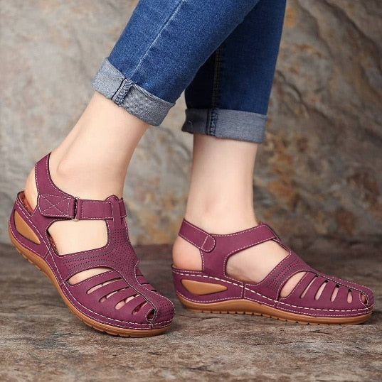 Sandales rétro en cuir | Style & confort pour tous les jours