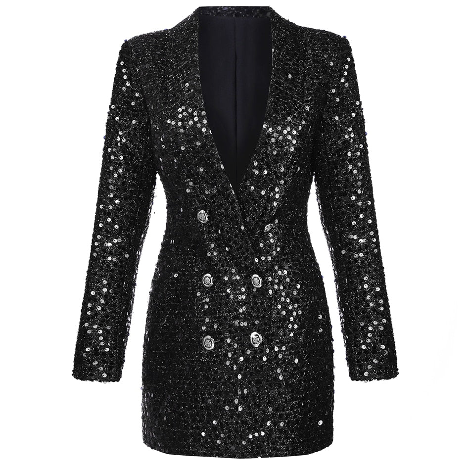 Talisa Jurk | Glitter Blazer Jurk voor Glamoureuze Avonden