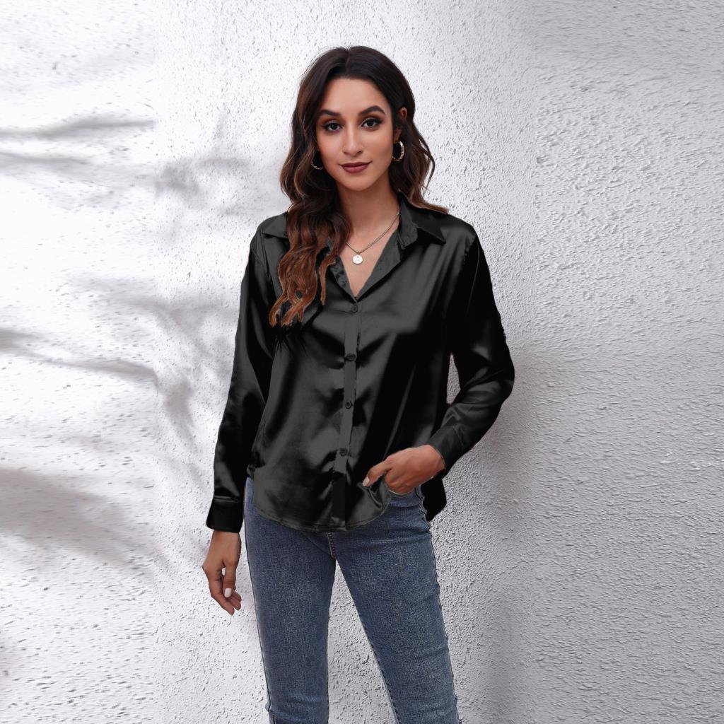 Mubilux Shila Blouse colorée en satin pour femmes
