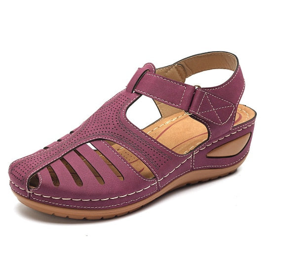 Sandales rétro en cuir | Style & confort pour tous les jours