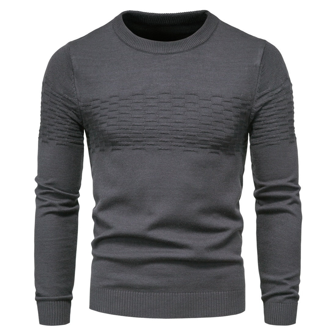 Mubilux Alphine - Herencasual Gebreide Sweater met Getailleerde Manchetten en Slim Fit