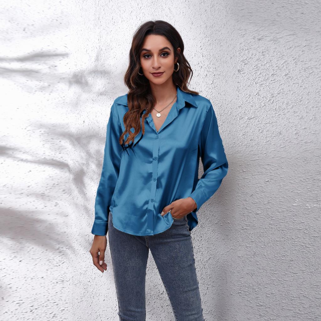 Mubilux Shila Blouse colorée en satin pour femmes