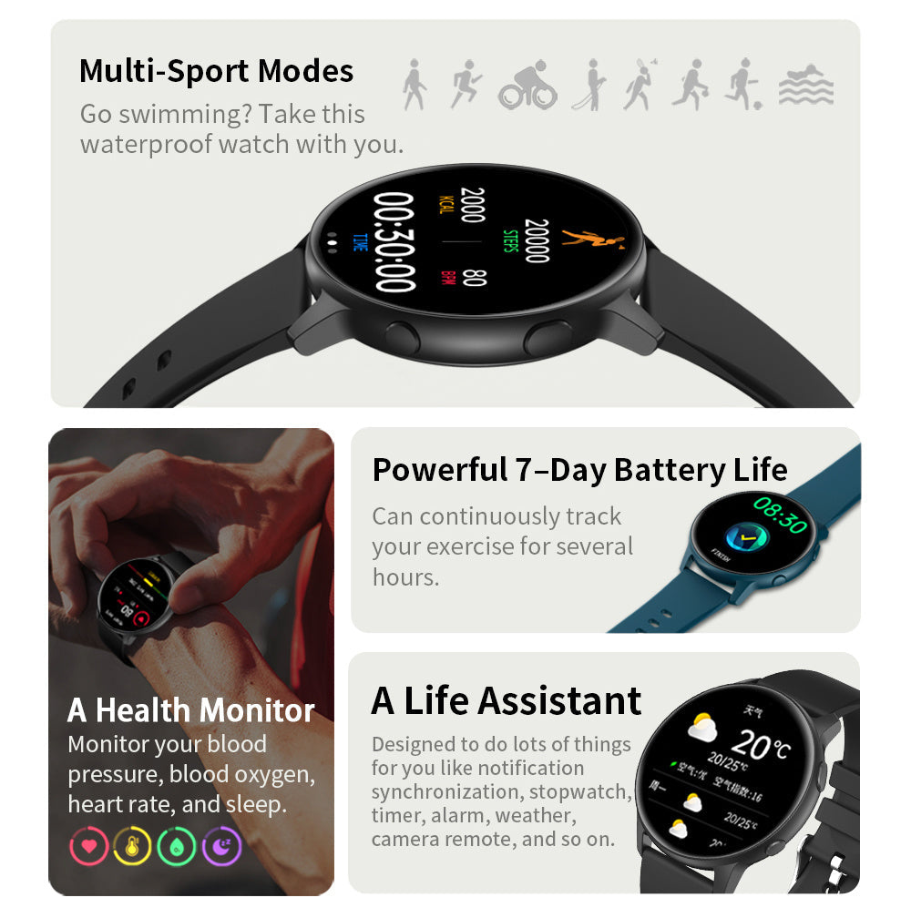 AT500 Smartwatch | Elegante Ronde Smartwatch voor Mannen & Vrouwen