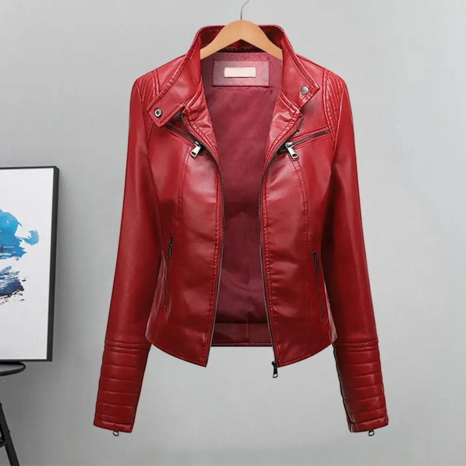 Mubilux Veste en cuir pour femmes