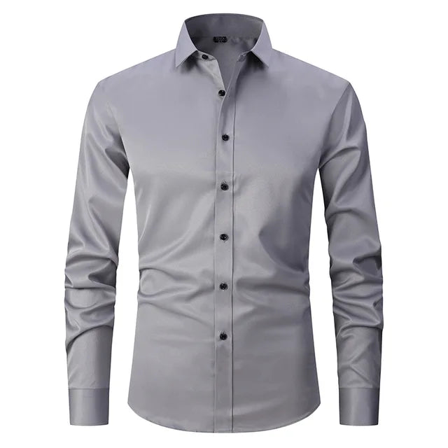 Chemise Slim-Fit Élastique Infroissable - Mubilux Mark