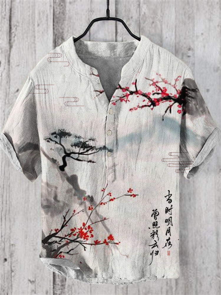 Mubilux Kei - Chemise japonaise en mélange de lin