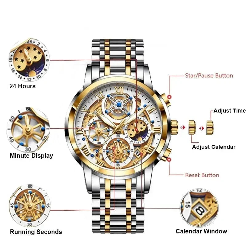 Elegant zakelijk quartz horloge voor heren | Waterdicht tot 3 bar - Ronog