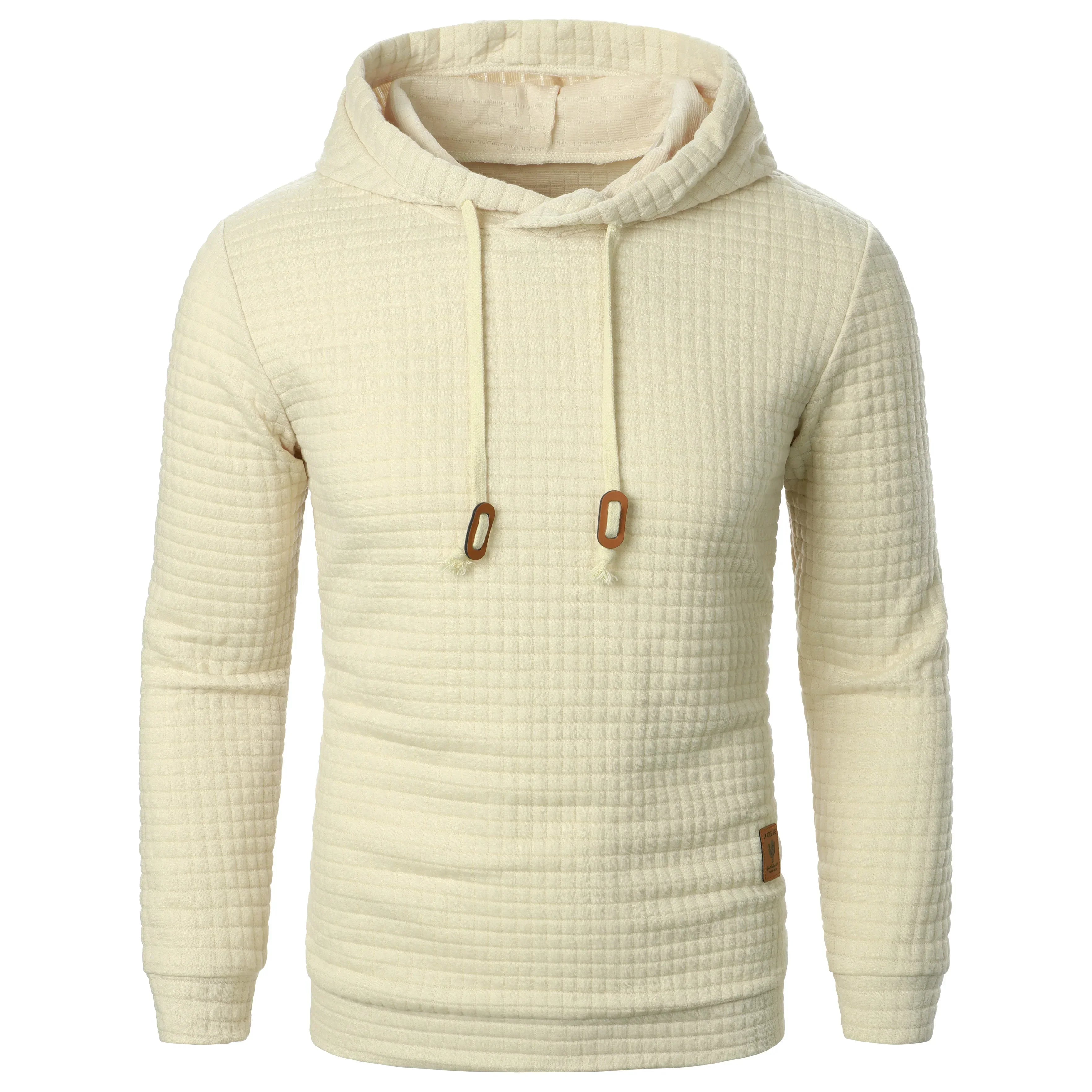 Mubilux Jacq - Heren Herfst/Winter Hoodie Sweatshirt met Jacquard Ruitpatroon, Stijlvol en Warm