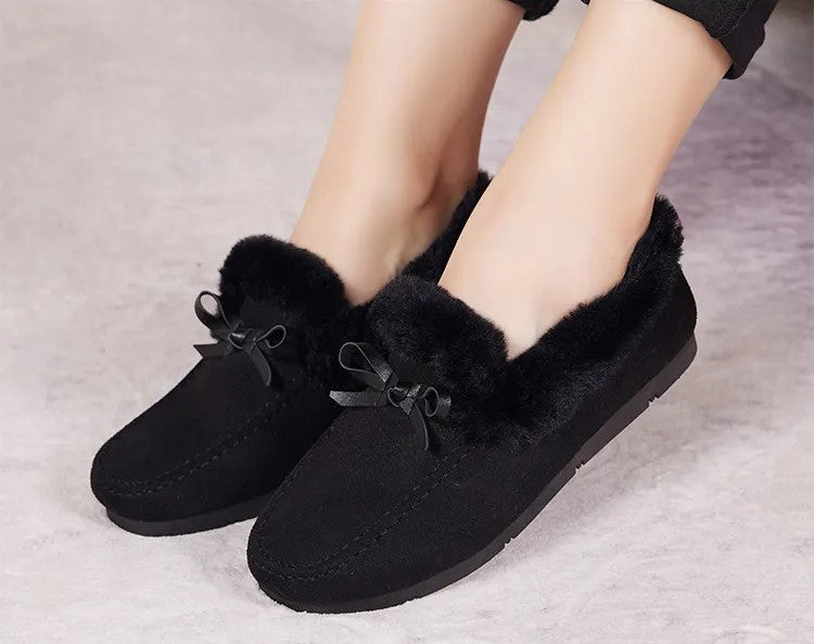 Alexa Winter Sloffen | Warme Pluche Sloffen met Charmant Strikdetail