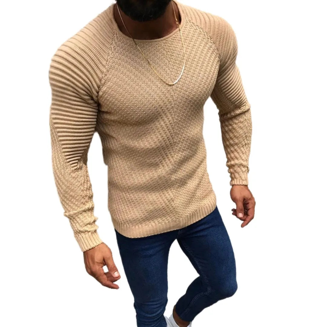Mubilux - Heren O-hals Trui in Effen Kleur met Slim Fit, Stijlvol en Comfortabel