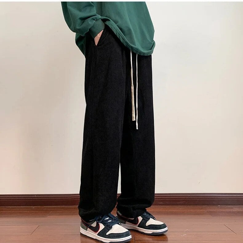 Casual Corduroy Baggy Broek – Vintage Stijl met Comfort