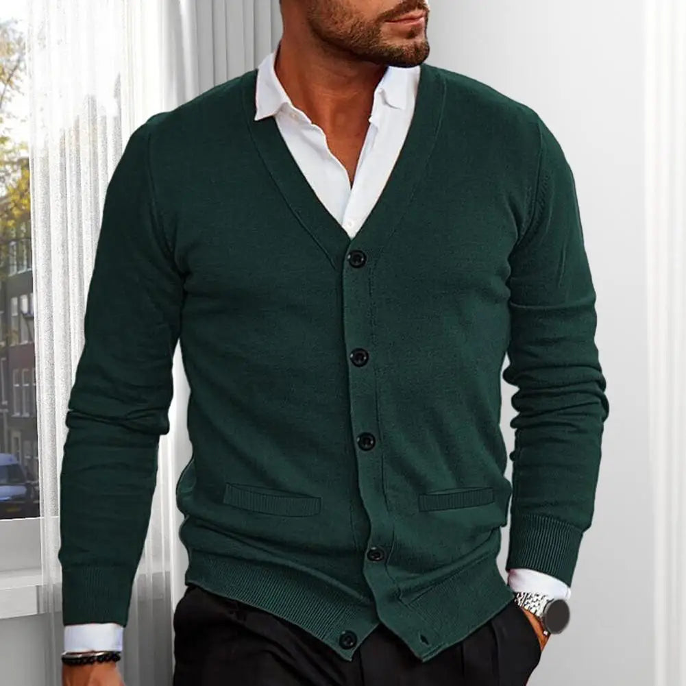 Mubilux Gebreide V-hals Cardigan voor Heren – Stijlvol, Comfortabel en Tijdloos