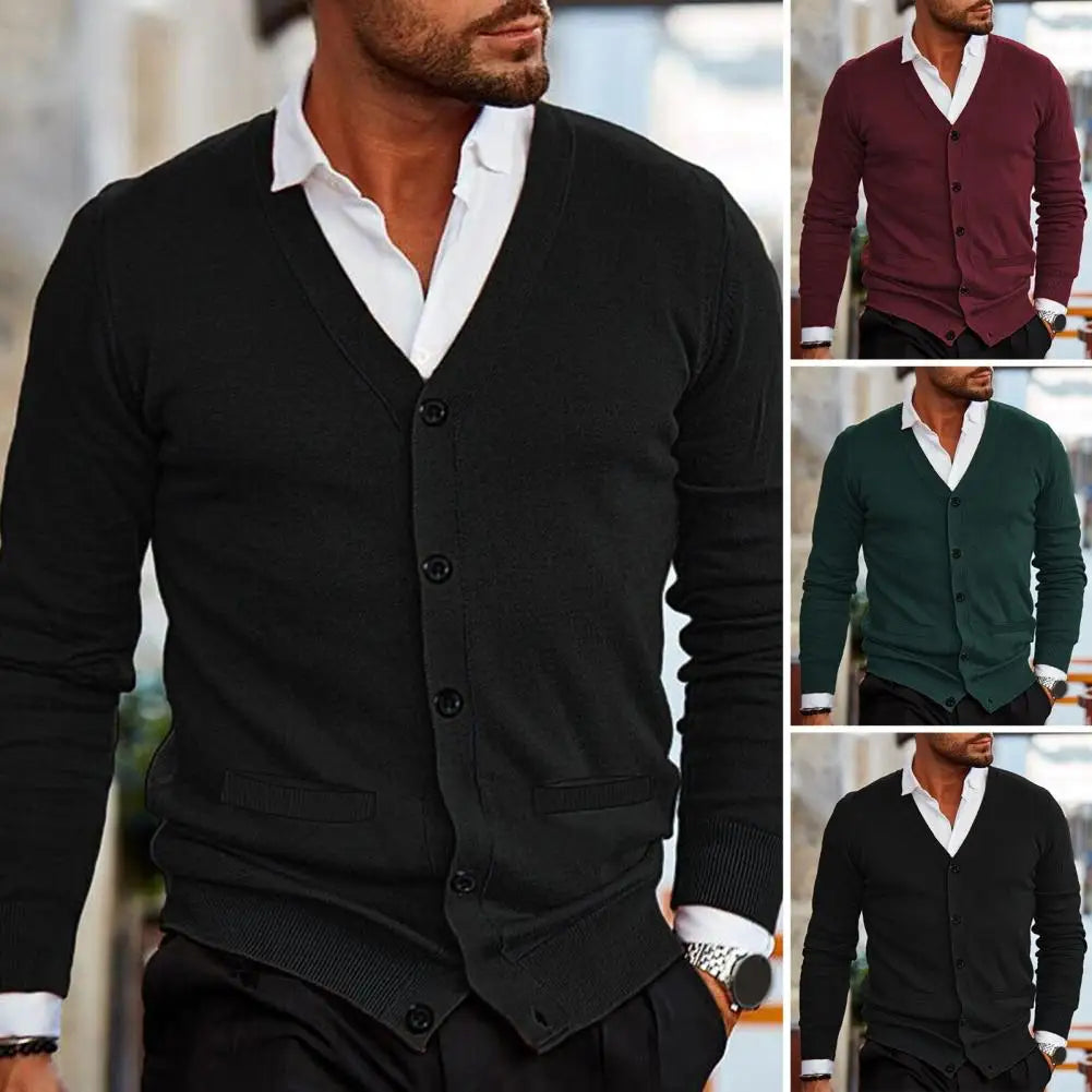 Mubilux Gebreide V-hals Cardigan voor Heren – Stijlvol, Comfortabel en Tijdloos