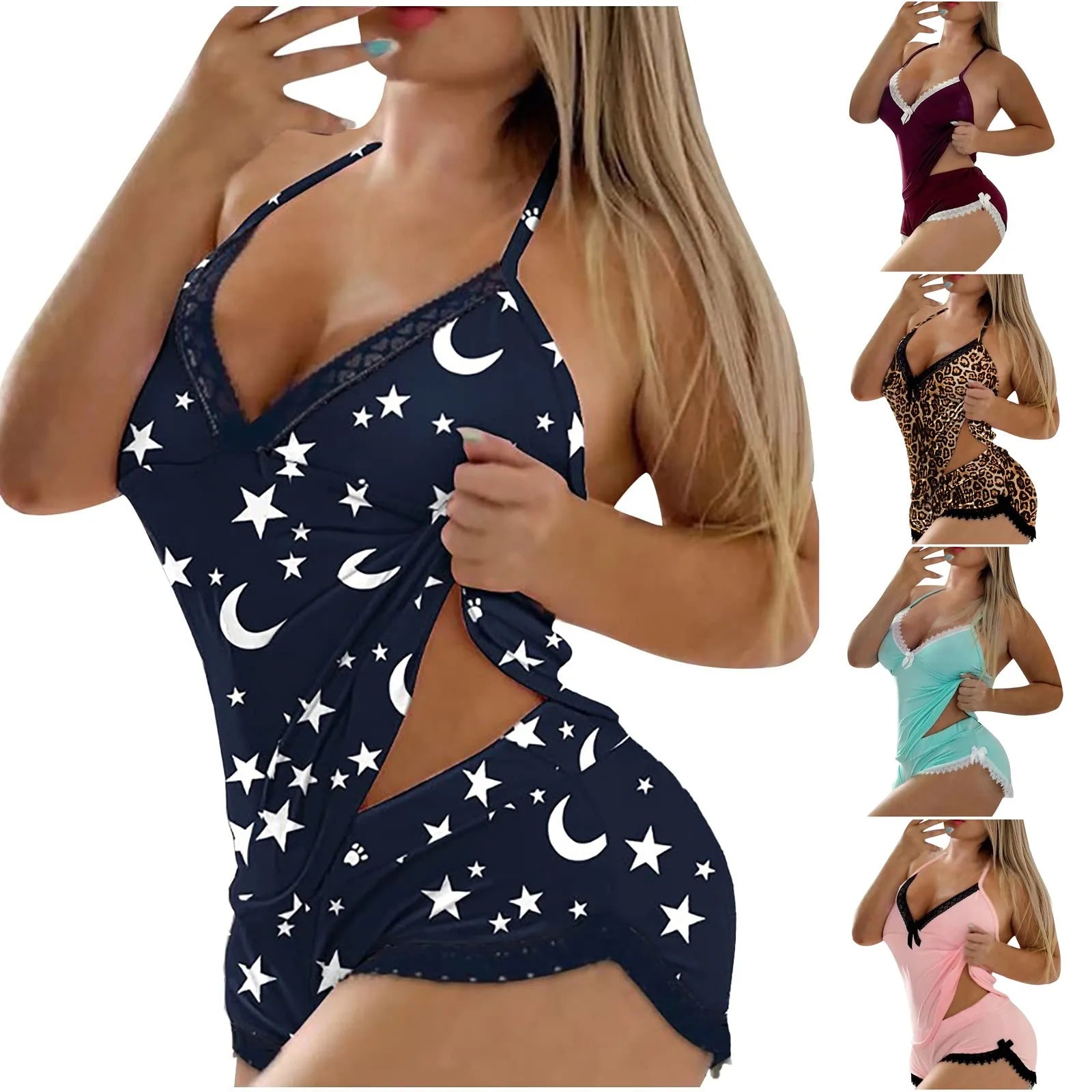 Mubilux Pyjama Set Diepe V Hals